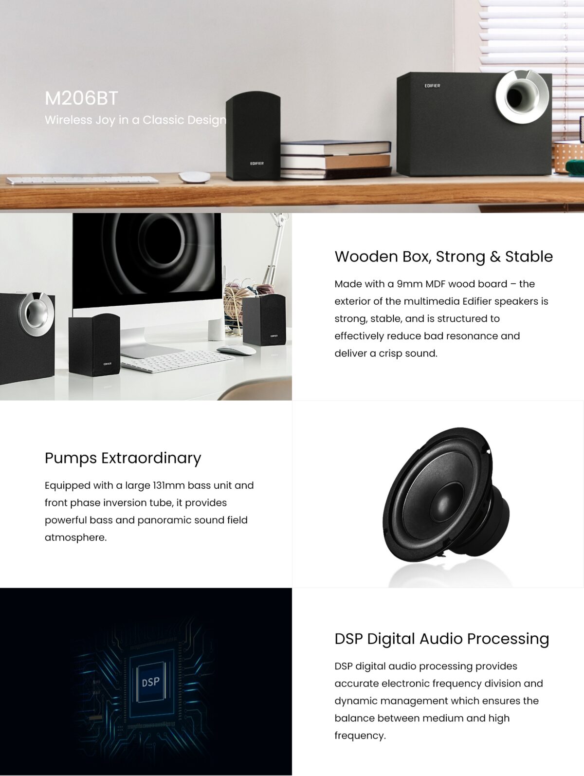 Edifier M206BT 2.1 Multimedia Bluetooth Speaker - Image 5