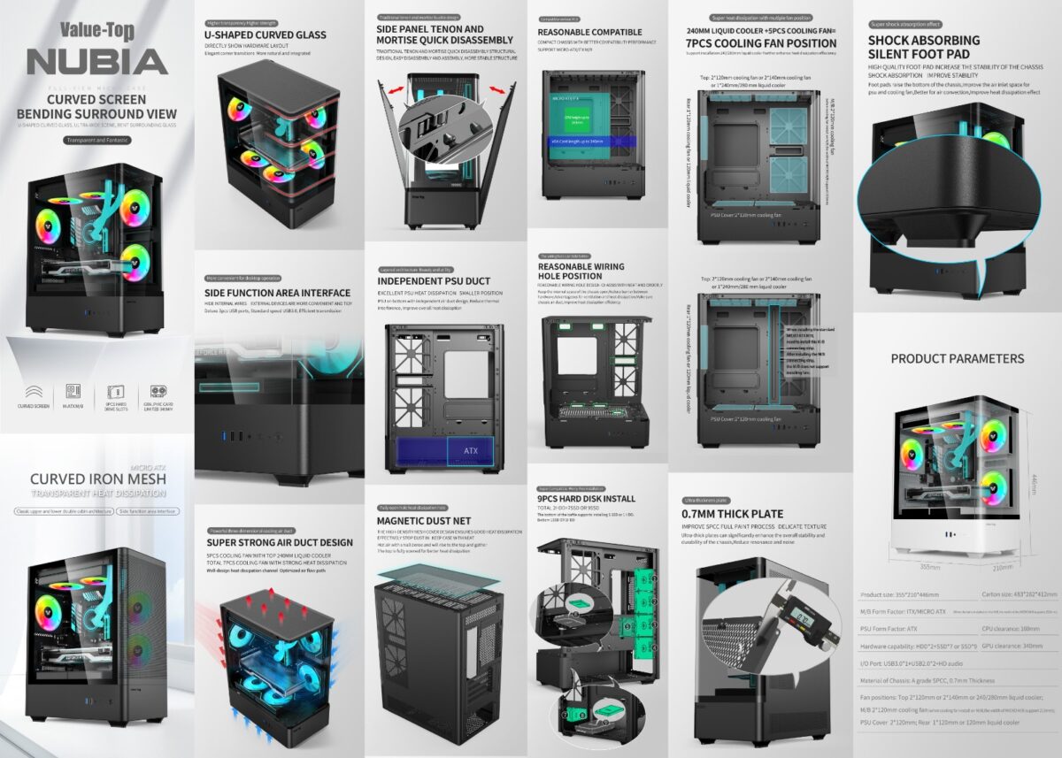 Value-Top NUBIA21F3 Micro ATX Gaming Casing - Image 2