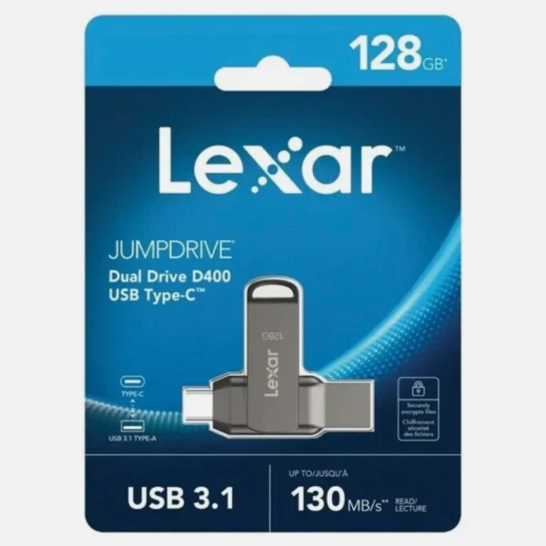 LEXAR JUMPDRIVE D400 128GB DUAL DRIVE